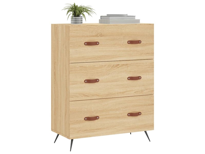  Commode chambre adulte, armoire à tiroirs chêne sonoma 69,5x34x90 cm bois d'ingénierie  - Conforama C
