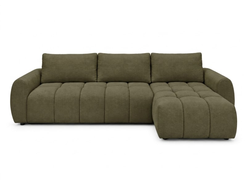 Bobochic canapé d'angle réversible convertible coffre fuji ouverture express tissu chiné vert réversible FUJI - Conforama A