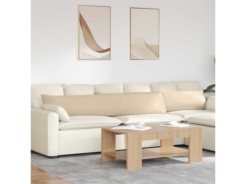  Lot de 2 coussins de canapé, coussins décoratifs tissu crème 200 x 40 cm cf58810  - Conforama B