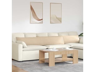 Lot de 2 coussins de canapé, coussins décoratifs tissu crème 200 x 40 cm cf58810