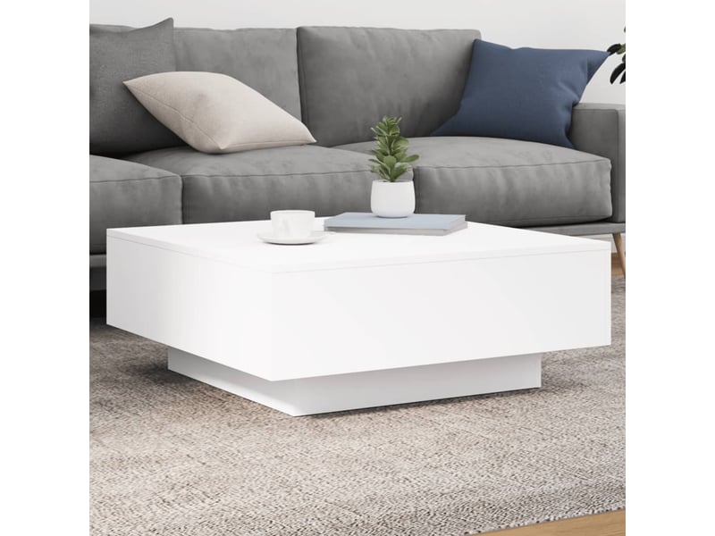  Table basse | table d'appoint salon blanc 80x80x31 cm bois d'ingénierie  - Conforama B