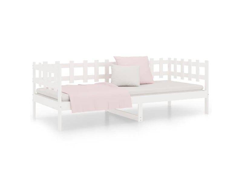  Lit simple- lit adulte -  lit de jour sans matelas blanc 80x200 cm bois de pin massif  - Conforama D