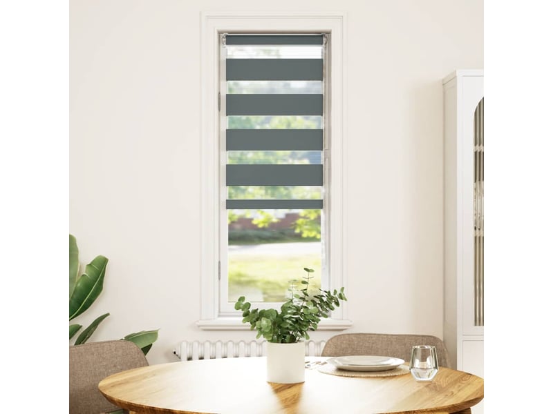  Store zèbre, store de fenêtre gris foncé largeur du tissu 45,9 cm polyester cf48599  - Conforama A