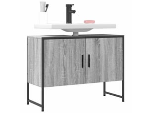 Armoire lavabo salle de bain, meuble de rangement sonoma gris bois d'ingénierie