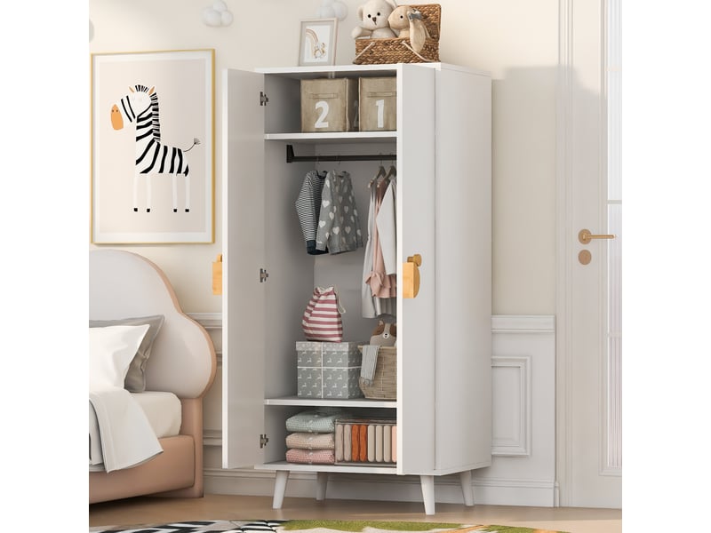  Armoire,70x55x170 cm,2 portes avec rangement,mdf,blanc  - Conforama B