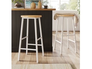 tabouret de bar <strong>HAVRYA</strong> - blanc hauteur d'assise 30 cm vendu Par paire