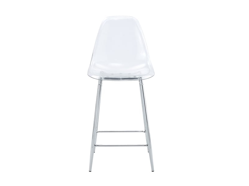  Lot de 4 tabourets de bar,51x45x102 cm,avec piètement métal argenté,transparents  - Conforama D