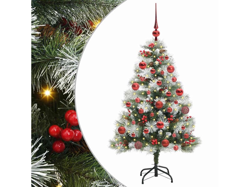  Sapin de noël artificiel, arbre de noël vert et blanc 150 cm shl5156  - Conforama A