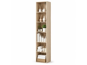 Bibliotheque coloris bois clair 6 étagère(s) DESVIAE - 24 cm x 158.4 cm