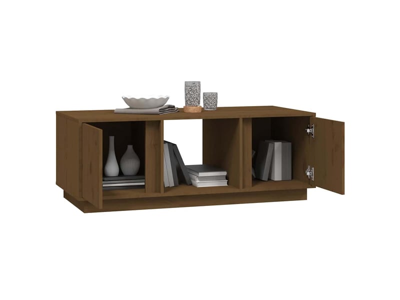  Table basse - table de salon - table à thé marron miel 110x50x40 cm bois massif de pin  - Conforama D
