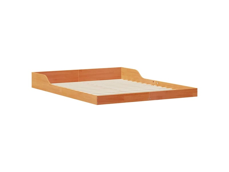  Lit double- lit adulte -  cadre de lit brun  150 x 200 cm pin massif  - Conforama C