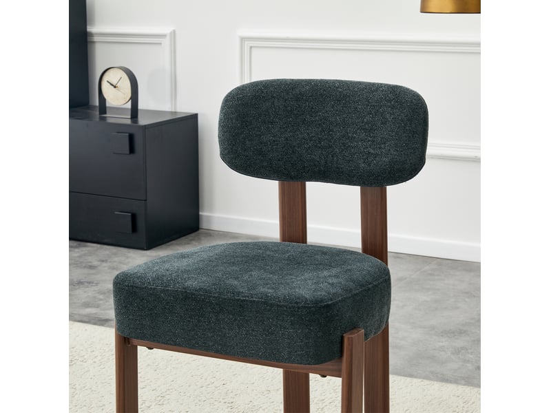  Lot de 4 chaises de salle à manger style milieu du xxe siècle avec assise en lin épais et dossier courbé 4071298266580 - Conforama D