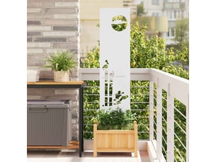 Vidaxl écran de confidentialité de jardin fretwork blanc 32 x 140 cm