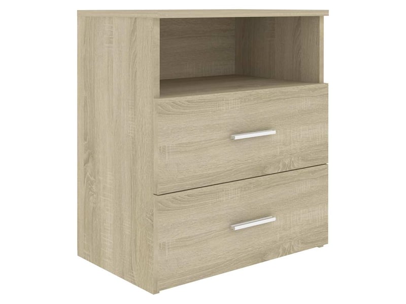  Lot de 2 tables de chevet - cabinet de chevet - table de nuit chêne sonoma 50x32x60 cm  - Conforama C