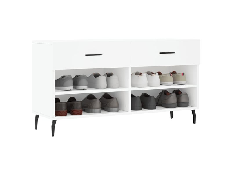  Banc à chaussures, meuble à chaussures blanc 102x35x55 cm bois d'ingénierie shl6096  - Conforama C