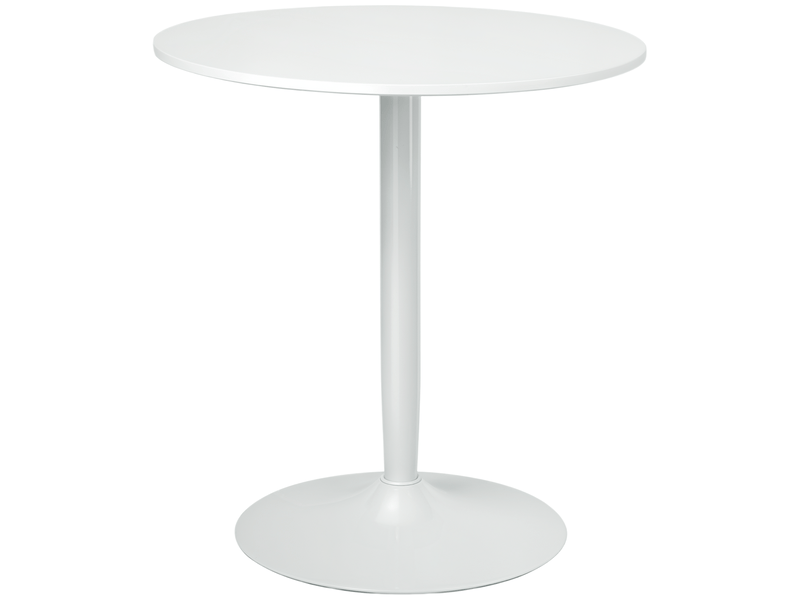  Table à manger pour 2 personnes, plateau rond, piètement en acier, blanche, 70 x 70 x 75 cm  - Conforama A