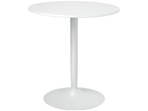 Table à manger pour 2 personnes, plateau rond, piètement en acier, blanche, 70 x 70 x 75 cm