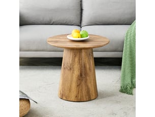 Table d’appoint ronde ø50 cm mdf bois naturel hauteur 48 cm table basse salon
