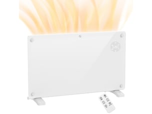 Radiateur électrique au sol ou mural 1500w affichage led, minuterie 24 heures ou hebdomadaire, thermostat, télécommande