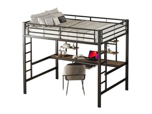 Lit mezzanine 140x200 cm <strong>MODENUIT </strong>  <strong></strong> coloris noir