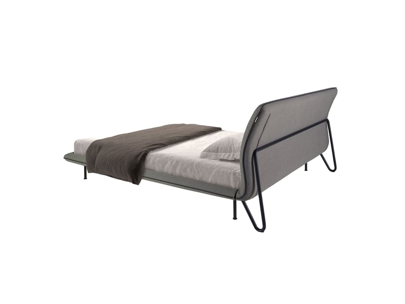  Lit en tissu gris foncé 7221 - Conforama R
