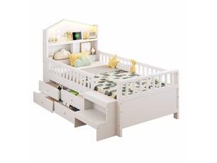 Lit cabane 90x200 cm    coloris blanc