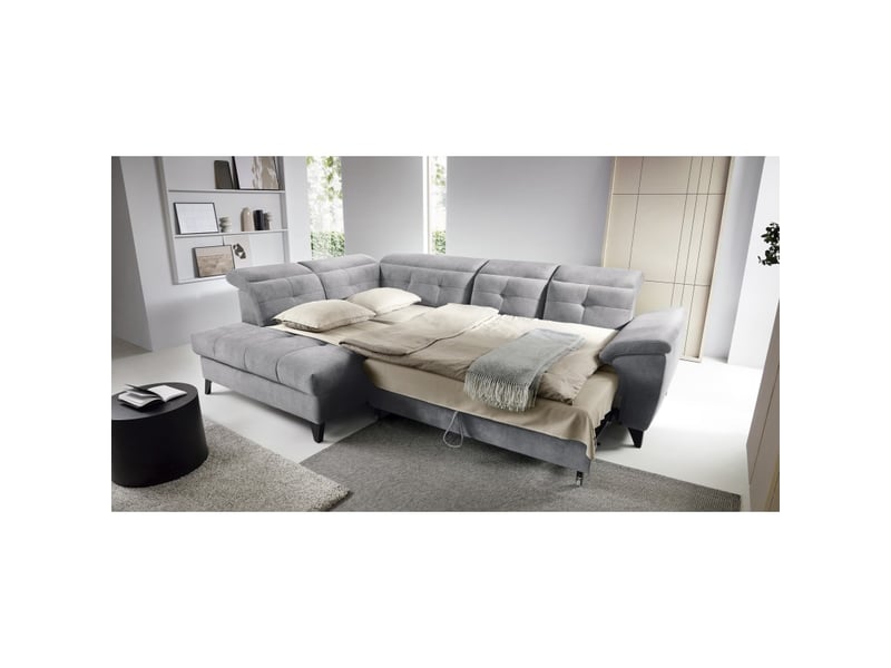  Canapé d'angle gris 5 places angle gauche assise haute 48cm inferno  - Conforama D
