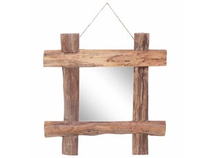 Miroir  à fixer coloris marron <strong></strong>  <strong></strong> - 50 cm x 50 cm