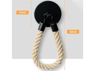 Porte-papier toilette et serviette corde chanvre noir. Idéal salle de bain et cuisine, support fixe et pratique. Design naturel et robuste.