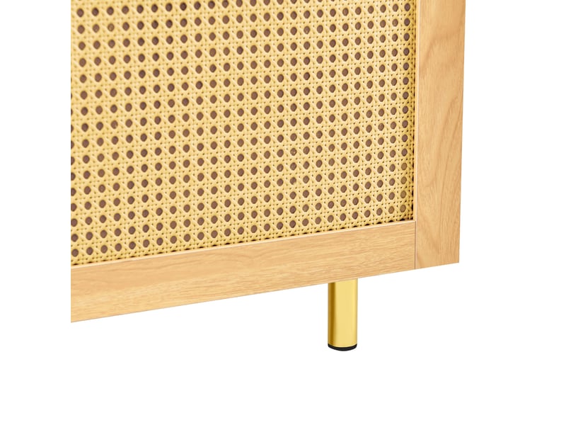 Buffet modulable avec 3 portes et étagères de rangement pour salle à manger en mdf naturel - Conforama D