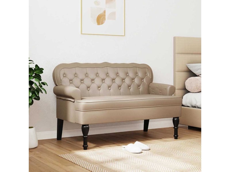 Banc chesterfield, canapé 2 places cappuccino 119,5x64,5x75 cm - Conforama C