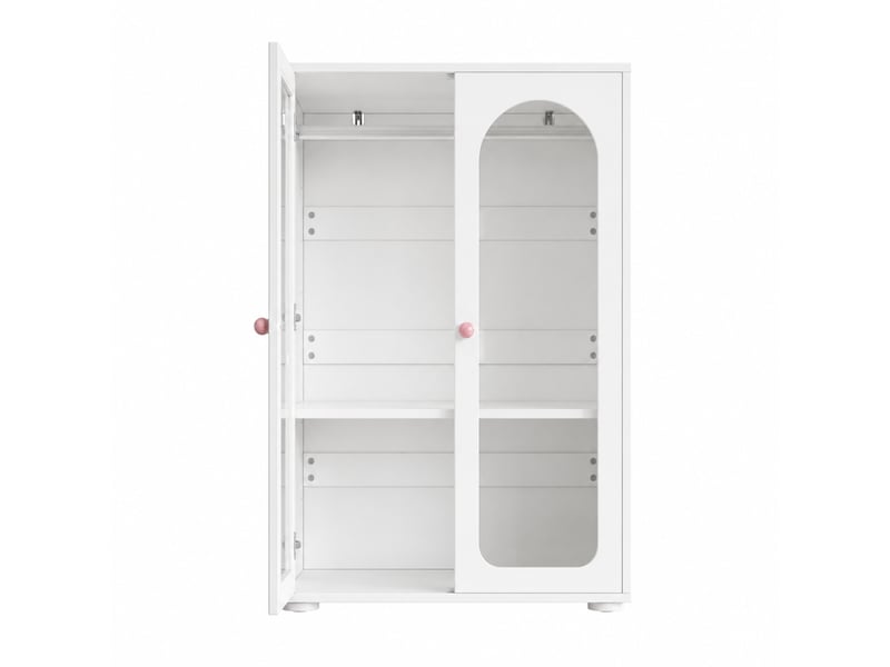  Armoire enfant 2 portes avec penderie 80x50x120 cm mdf blanc et acrylique  - Conforama R