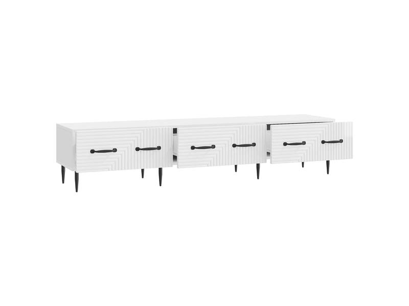 Meuble tv - banc tv - meuble de rangement blanc brillant 147 x 34,5 x 30 cm bois d'ingénierie  - Conforama E