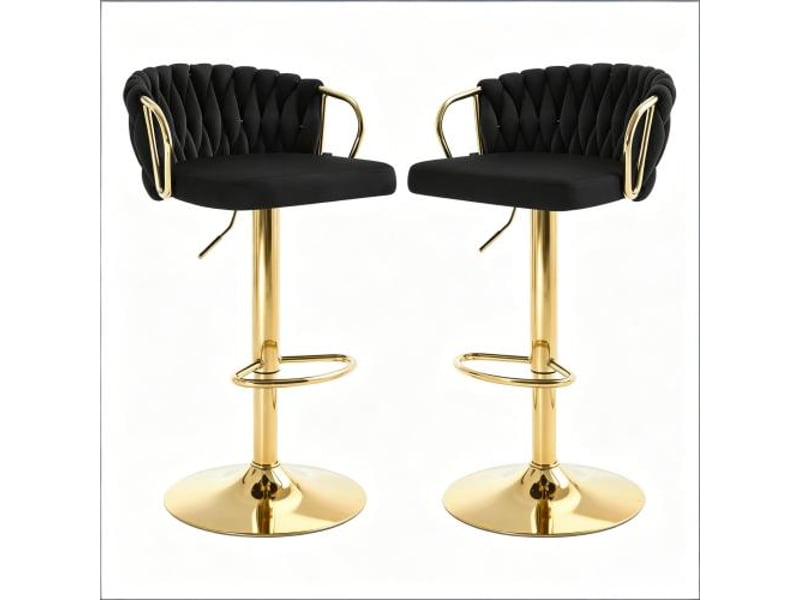  Chaise de cuisine confortable avec coussin doux et tabouret de bar élégant – ensemble de 2 tabourets  - Conforama A