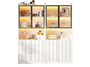 Vitrine coloris blanc 10 étagère(s) <strong>WISHDOR</strong> <strong></strong> - 160 cmx200 cm