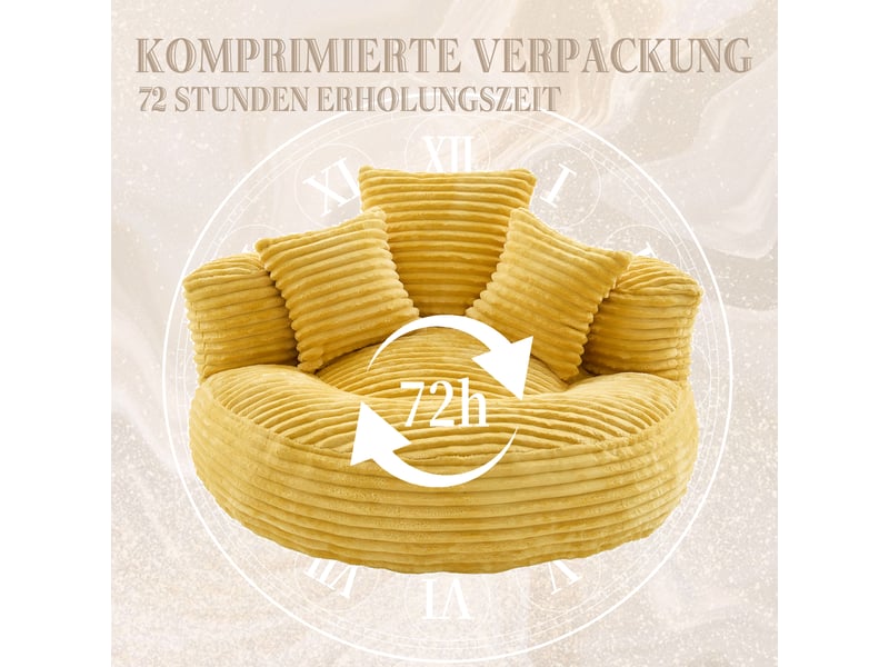Deplimousse fixe 1 place tissu jaune canapé jaune - Conforama E