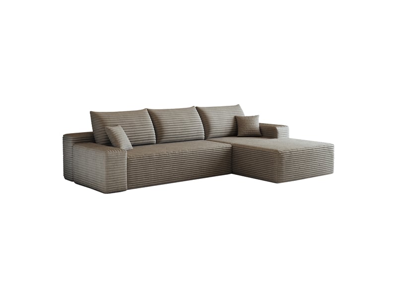 Canapé d'angle modulaire 270 x 175 x 83 cm 2 places en l, assise profonde, sans montage, canapé compressé, chameau Bliss Lite - Conforama A