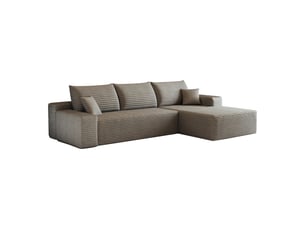 Canapé d'angle modulaire 270 x 175 x 83 cm 2 places en l, assise profonde, sans montage, canapé compressé, chameau