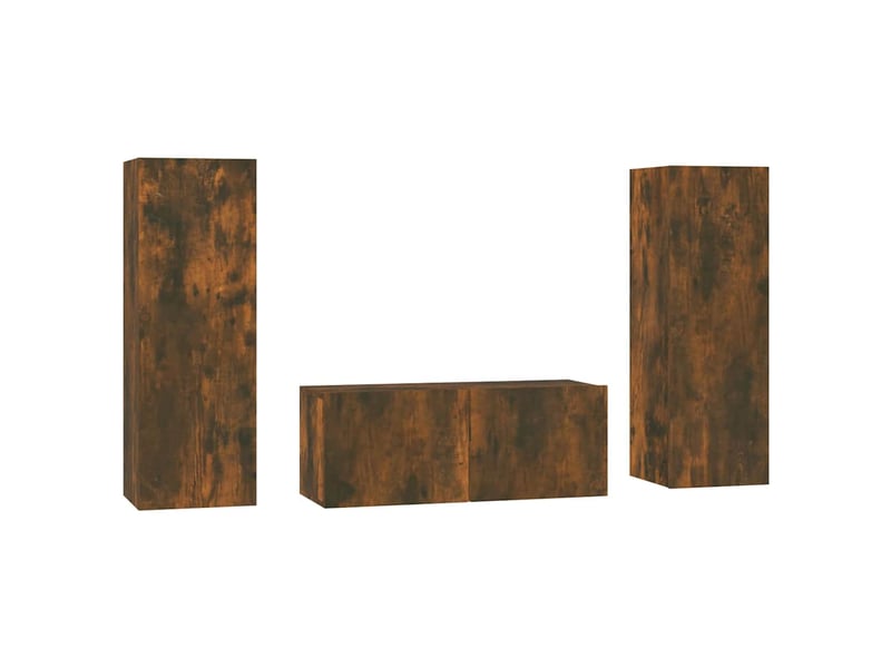  Ensemble de meubles tv 3 pcs chêne fumé bois d'ingénierie shl49034  - Conforama A