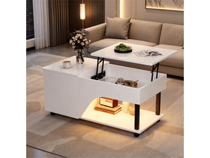 Table basse rectangulaire coloris blanc <strong>ATELIER CONFORTIEL</strong> <strong></strong> - 100 cmx50 cm