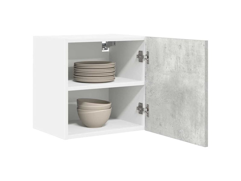 Meuble de rangement, armoire suspendue 2 pcs gris béton et blanc bois d'ingénierie shl7552 - Conforama C
