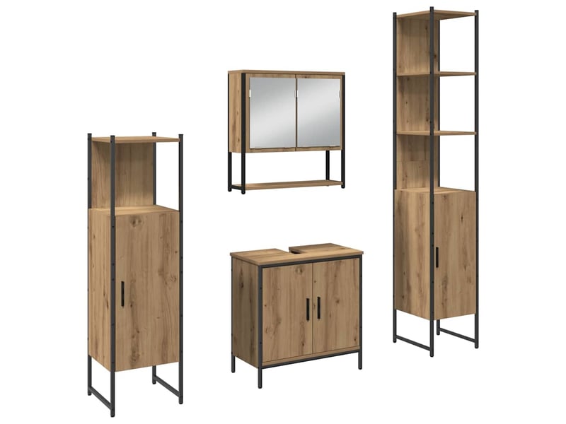 Ensemble de mobilier de salle de bain 4 pc marron cf64526  - Conforama A