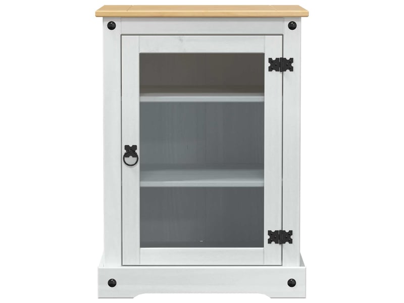  Cabinet hifi blanc 60x50x82 cm pin massif  - Conforama D