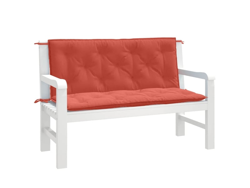  Lot de 2 coussins de banc de jardin, coussins d'assise rouge mélangé tissu cf58695  - Conforama B