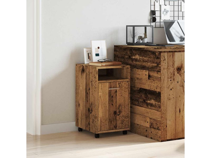  Armoire de rangement, armoire avec roues vieux bois 33x38x60 cm bois d'ingénierie  - Conforama C