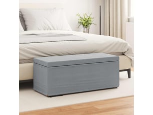 Tabouret bas, ottoman gris clair 101x41x40 cm tissu et bois stratifié