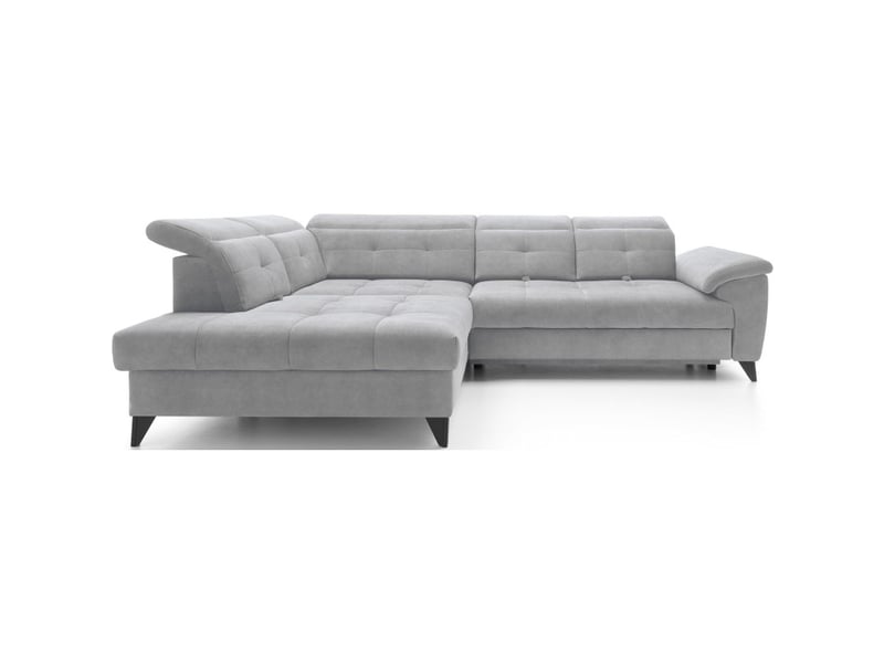  Canapé d'angle gris 5 places angle gauche couchage 128x225cm inferno  - Conforama A