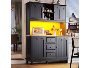 Buffet 4 porte(s) 3 tiroir(s) <strong></strong> <strong>Morn Vibe</strong> - 120 cm coloris noir