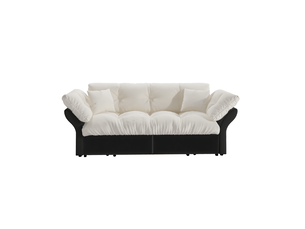 Canapé droit convertible DESMIU 2 places Velours bicolore