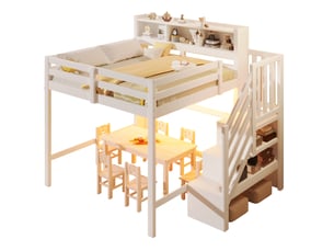 Lit mezzanine 140x200 cm <strong>MODENUIT </strong>  <strong></strong> coloris blanc